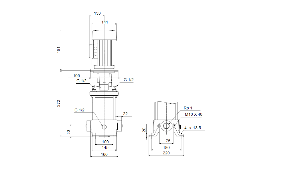 Grundfos CR 1-4 A-A-A-V-HQQV (овальный фланец Rp 1") 1х230 В