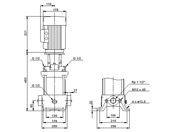 Grundfos CR 10-6 A-A-A-E-HQQE (овальный фланец) 3х400 В