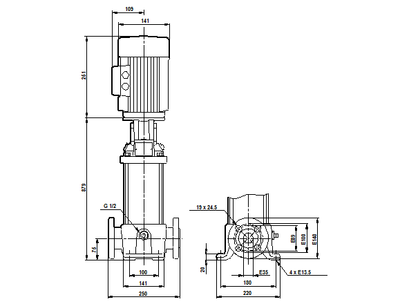 Grundfos CR 1S-36 A-FGJ-A-E-HQQE (фланец по DIN) 3х400 В