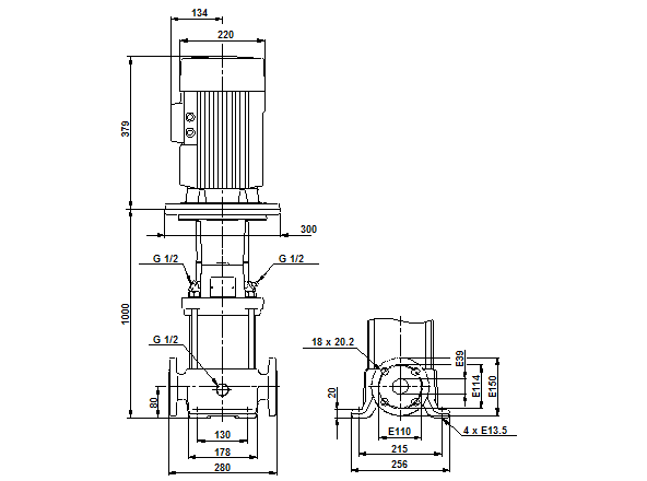 Grundfos CR 10-22 A-FJ-A-E-HQQE (фланец по DIN) 3х400 В