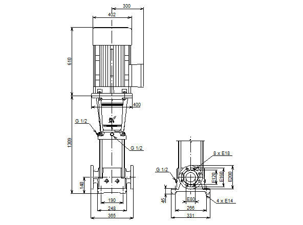 Grundfos CR 45-9-2 A-F-A-E-HQQE 3х400 В