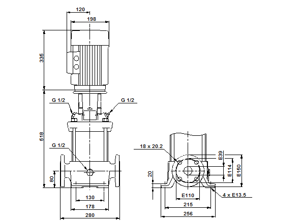 Grundfos CR 10-7 A-FJ-A-E-HQQE (фланец по DIN) 3х400 В