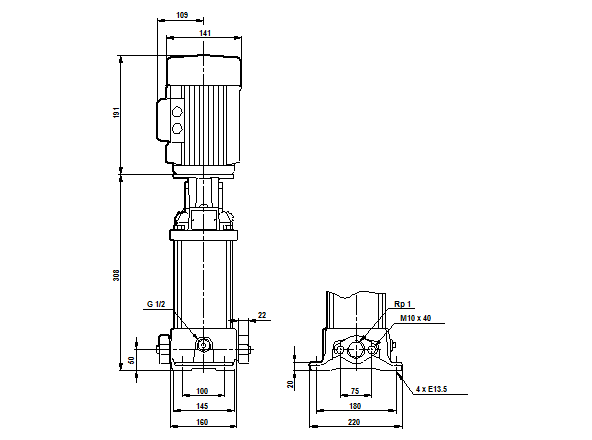 Grundfos CR 1S-6 A-A-A-E-HQQE (овальный фланец) 3х400 В