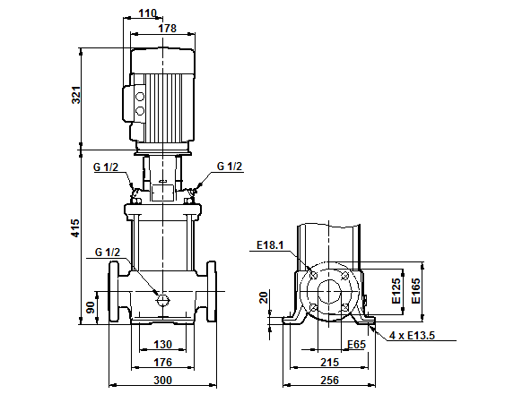 Grundfos CR 20-2 A-F-A-E-HQQE (фланец по DIN) 3х400 В