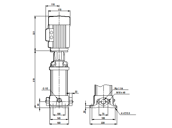 Grundfos CR 5-11 A-A-A-E-HQQE (овальный фланец) 3х400 В