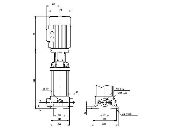 Grundfos CR 5-16 A-A-A-V-HQQV (овальный фланец) 3х400 В