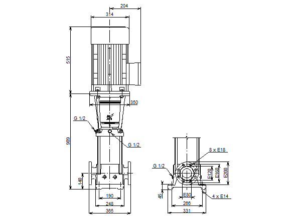 Grundfos CR 45-5 A-F-A-E-HQQE 3х400 В