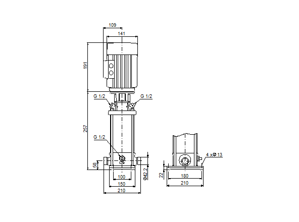 Grundfos CRN 1S-3 A-P-G-E-HQQE (овальный фланец)