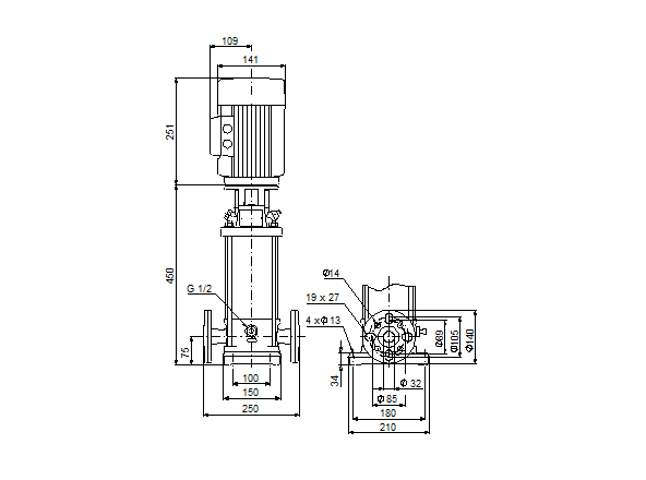 Grundfos CRN 5-8 A-FGJ-G-V-HQQV (фланец по DIN)