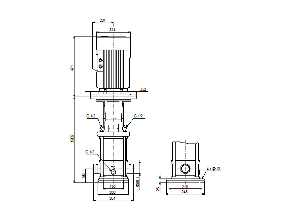 Grundfos CRN 15-17 A-P-G-V-HQQV (овальный фланец)