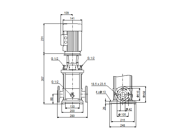 Grundfos CRN 10-2 A-FGJ-G-E-HQQE (фланец по DIN)