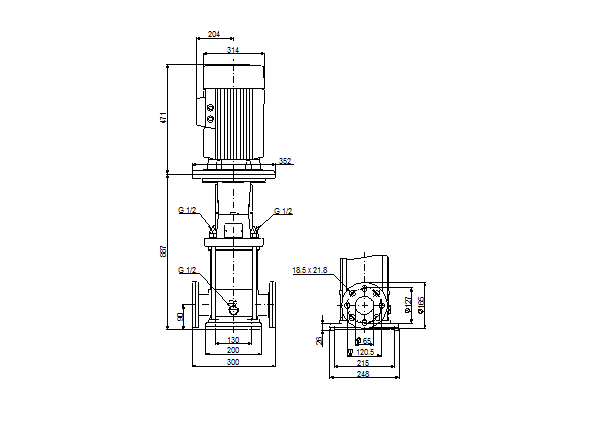 Grundfos CRN 20-10 A-FGJ-G-V-HQQV (фланец по DIN)