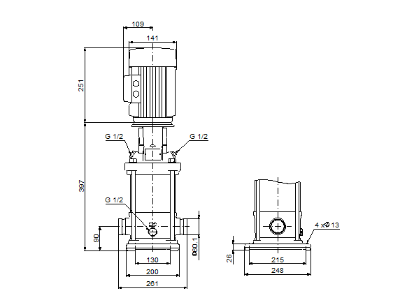 Grundfos CRN 20-1 A-P-G-V-HQQV (овальный фланец)