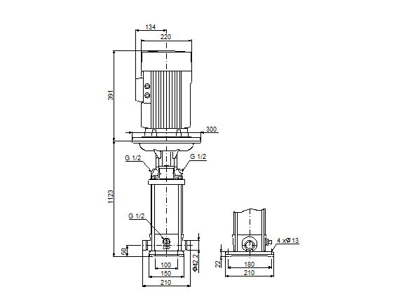 Grundfos CRN 5-32 A-P-G-E-HQQE (овальный фланец)