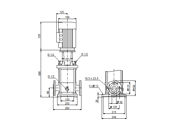 Grundfos CRN 10-9 A-FGJ-G-V-HQQV (фланец по DIN)