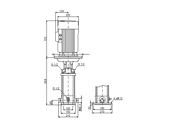 Grundfos CRN 5-22 A-P-G-V-HQQV (овальный фланец)