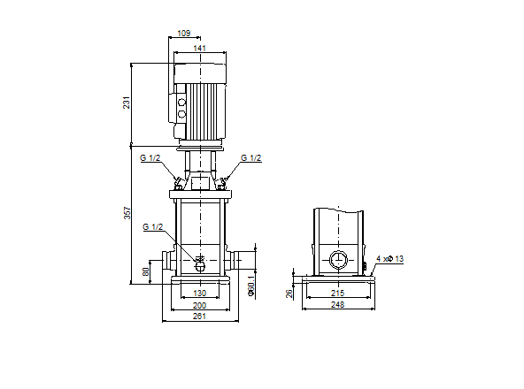 Grundfos CRN 10-2 A-P-G-V-HQQV (овальный фланец)