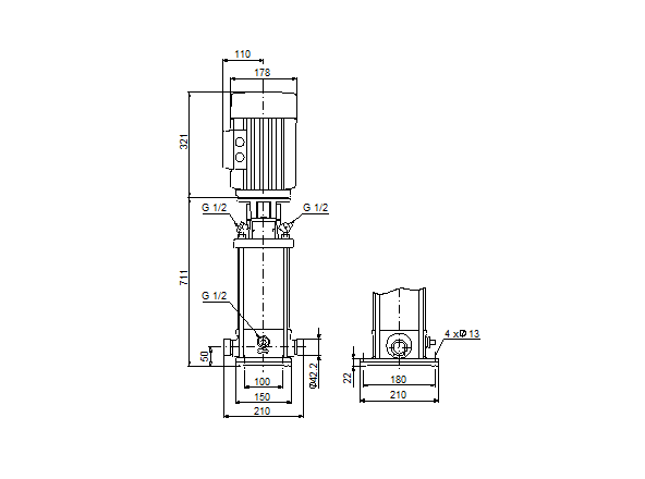 Grundfos CRN 3-27 A-P-G-E-HQQE (овальный фланец)