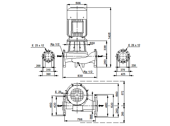 Grundfos TP200-420/4 A-F-A-DBUE