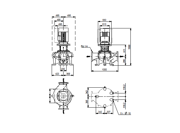 Grundfos TP 200-590/4 A-F-A-GQQE 3x400 В, 1450 об/мин