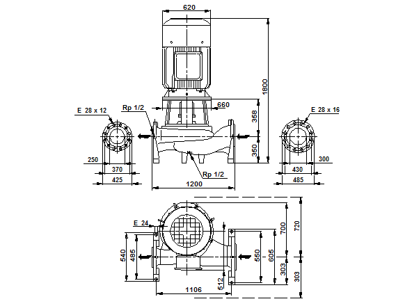 Grundfos TP250-600/4 A-F-A-DBUE 3x400 В, 1450 об/мин