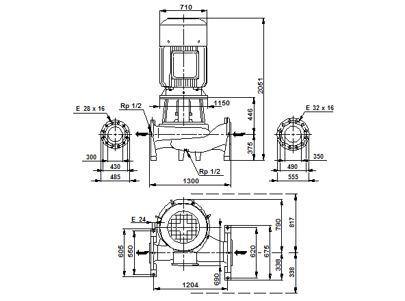 Grundfos TP300-670/4 A-F-A-DBUE 3x400 В, 1450 об/мин