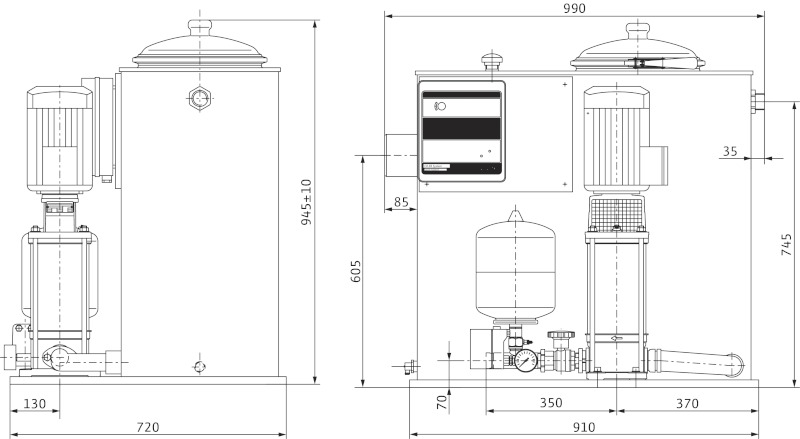 Установка Wilo-Economy CO/T-1MVI410/ER-PN16