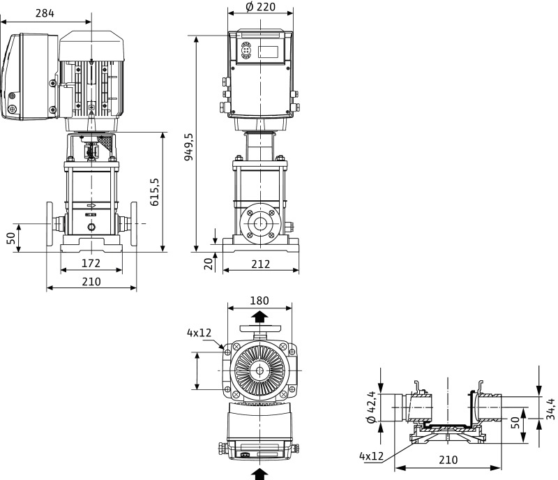 Насос Wilo-Multivert MVIE811-2/P/V/3-2-2G