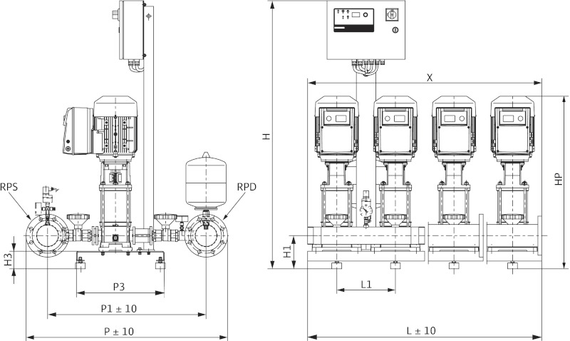 Установка Wilo-Comfort-Vario COR-4 MVIE 1602-6-2G/VR-EB-R