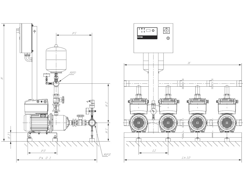 Установка Wilo-Comfort-Vario COR-4MHIE803-2G/VR-EB-R