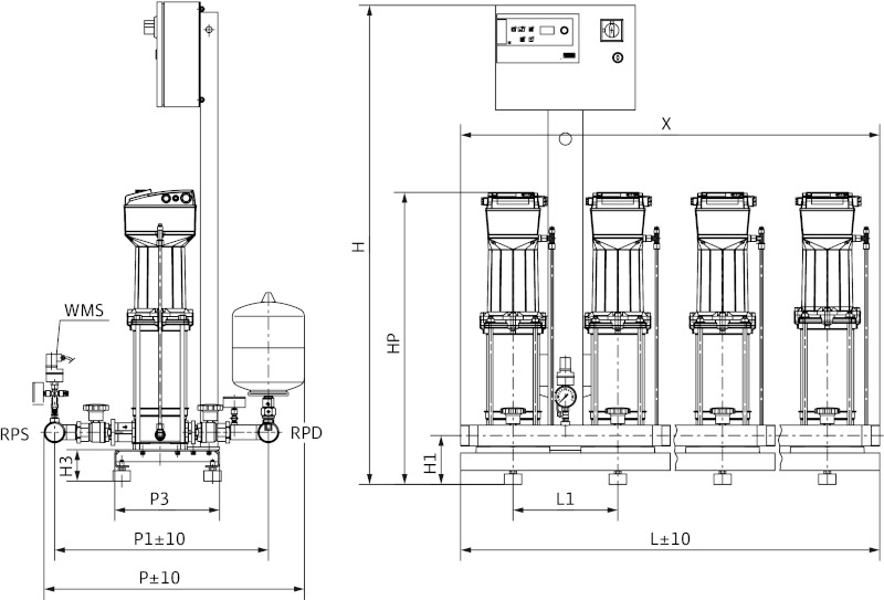 Установка Wilo-Comfort-N-Vario COR-4MVISE206-2G/VR-EB-R