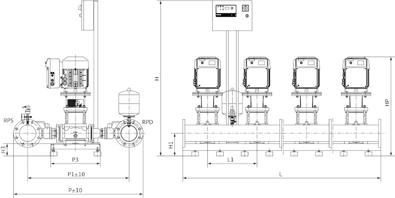 Установка Wilo-Comfort-Vario COR-3 MVIE 5205/VR