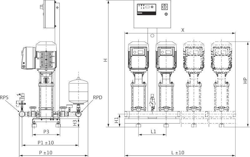 Установка Wilo-Comfort-Vario COR-4 MVIE 204-2G/VR-EB-R