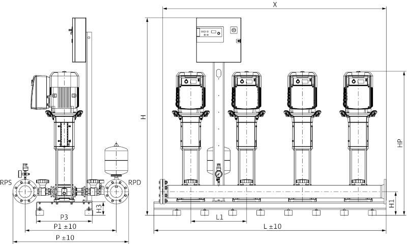 Установка Wilo-Comfort-Vario COR-4HELIX VE1603/K/VR-01