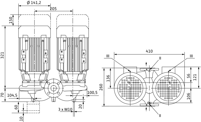 Насос WILO-VeroTwin DPL65/120-2,2/2