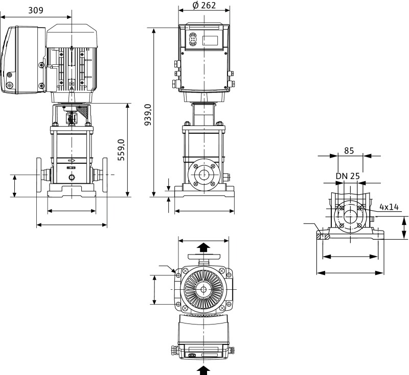 Насос Wilo-Multivert MVIE7002/2-3/25/E/3-2