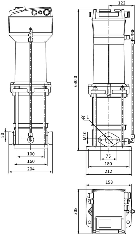 Насос Wilo-Multivert MVISE406-1/16/E/3-2-2G