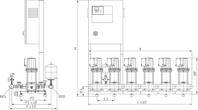 Установка Wilo-Comfort-N-Vario COR-6MVIS806/CC-EB-R