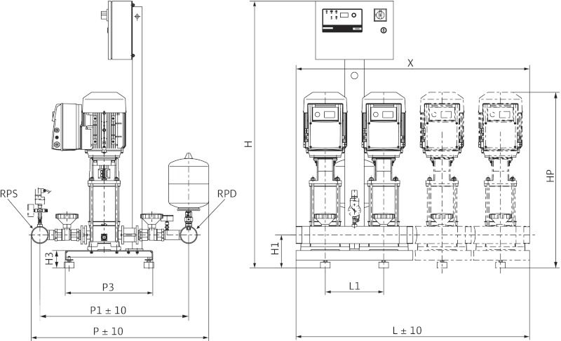 Установка Wilo-Comfort-Vario COR-4 MVIE 806-2G/VR-EB-R