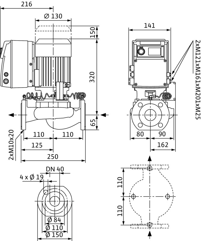 Насос WILO-VeroLine IP-E40/115-0,55/2