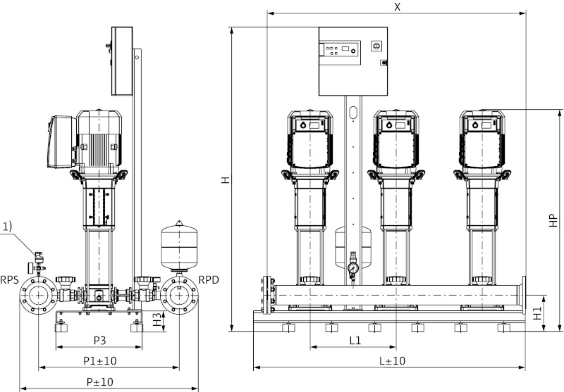 Установка Wilo-Comfort-Vario COR-3HELIX VE1602/K/VR-01