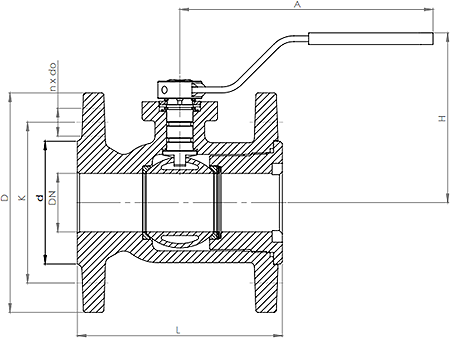 Шаровый кран Zetkama 565A DN-250, PN-16, ф/ф