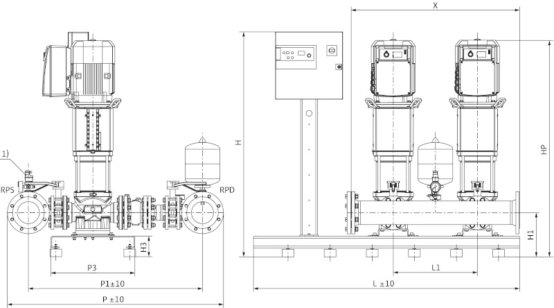 Установка Wilo-Comfort-Vario COR-3HELIX VE5204/K/VR-02