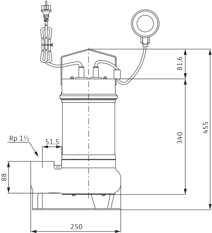 Погружной насос Wilo-Drain STS40/10 1-230-50-2-10M KA.