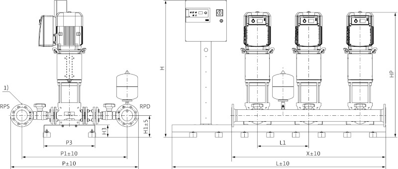 Установка Wilo-Comfort-Vario COR-3 Helix VE 2204/VR