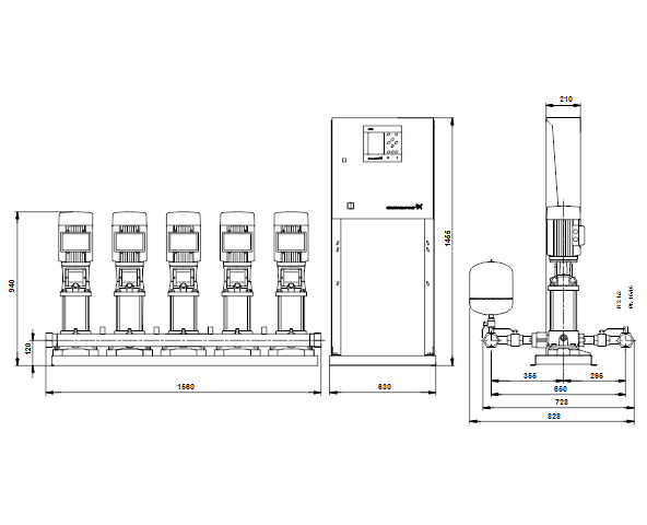 Grundfos Hydro MPC-S 5 CR3-19 U4 D-B-A-GHV