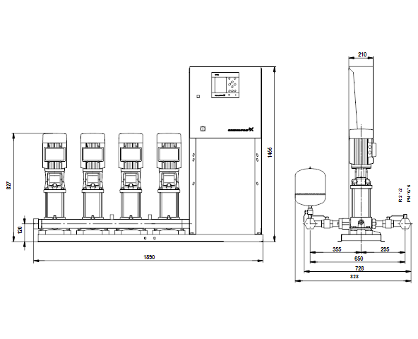 Grundfos Hydro MPC-S 4 CR3-15 U4 A-B-A-GHV