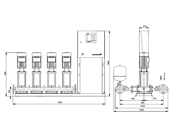 Grundfos Hydro MPC-S 4 CR10-3 U4 A-B-A-GHV