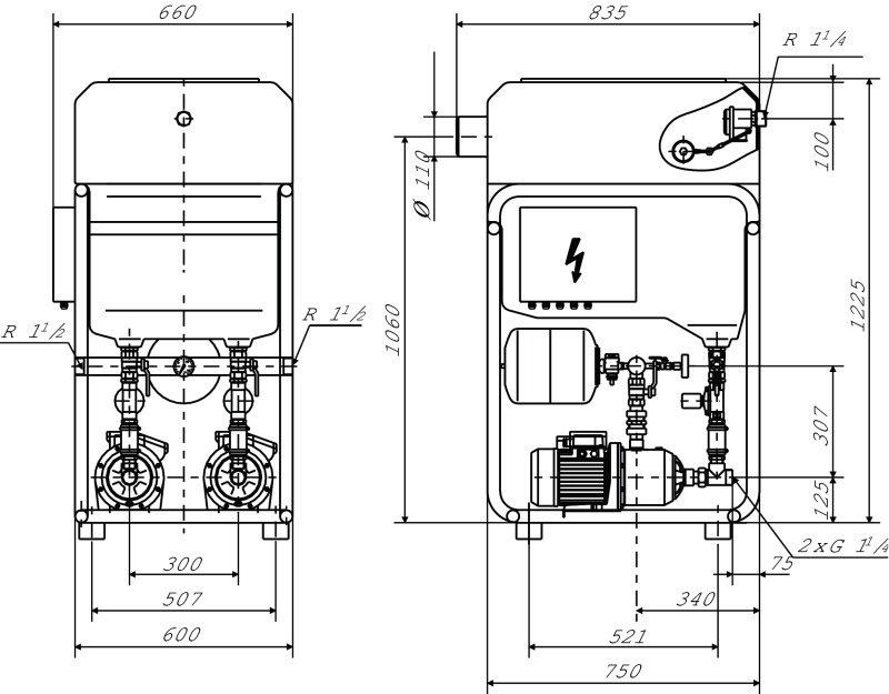 Установка WILO-RAINSYSTEM AF150-2MC 304EM