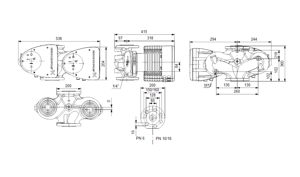 Grundfos MAGNA1 D 80-40 F 360 1x230V PN10